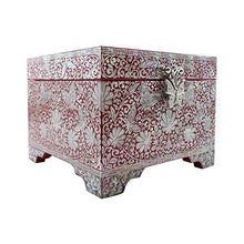 Load image into Gallery viewer, Nacreh Jewelry Boxes, 5.3" W x 5.3" D x 4.1" H (13 x 13 x 10.5cm), Red