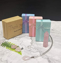 Load image into Gallery viewer, Luckeeper Healing Crystal Wands | 2" Clear Quartz Crystal Wand & Rose Quartz Crystal Points,Black Obsidian| 6 Faceted Reiki Chakra Meditation Therapy