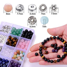 Load image into Gallery viewer, 300Pcs Gemstone Round Loose Beads Wholesale Natural Stone Beads with Spacer Beads and Elastic String for Bracelets Jewelry Making