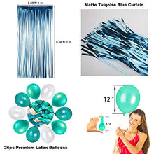 Load image into Gallery viewer, Sweet 16 Sixteenth 16th Birthday Decorations Turquoise Blue Party Balloons Supplies 30" Silver Number"16" Happy Birthday Balloons Tinsel Curtain, Sweet 16 Silver Cake Topper