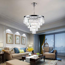 Load image into Gallery viewer, Luxury Modern Crystal Chandeliers Lighting Ceiling Lamp Lights Fixture With 5 Tiers for Dining Room, Living Room(12 Lights Chrome)