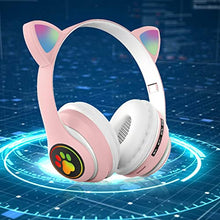 Load image into Gallery viewer, Headphones Cat Ear Wireless 5.0 Luminous Computer Gaming Headset Bluetooth Headset Ideal Christmas Gift for Women Men Kids