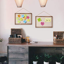 Load image into Gallery viewer, Emfogo 16x11 Wood Bulletin Boards with Linen Wall Bulletin Board for Home Kitchen Office Decorative Hanging Pin Board Frame Cork Board Light Bulletin Boards for Bedroom Pack of 2 (Carbonized Black)