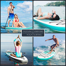 Load image into Gallery viewer, ADVENOR Paddle Board 11'x33 x6 Extra Wide Inflatable Stand Up Paddle Board with SUP Accessories Including Adjustable Paddle,Backpack,Waterproof Bag,Leash,and Hand Pump,Repair Kit (Green)