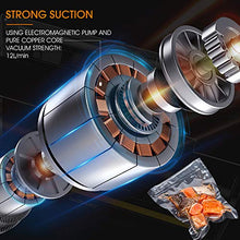 Load image into Gallery viewer, KOIOS Vacuum Sealer Machine, 80Kpa Automatic Food Sealer with Cutter for Food Savers, 10 Sealing Bags (FDA-Certified), With Up To 40 Consecutive Seals, Dry & Moist Modes, Compact Design (Silver)