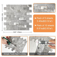 Load image into Gallery viewer, VAOVI Peel and Stick Tile Backsplash Kitchen,Stick on Backsplash Self Adhesive Wall Tiles Bathroom Shower Tiles Waterproof(10Tiles,Gray)