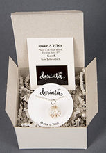 Load image into Gallery viewer, Remember Making a Wish on a Dandelion? Seed Wishes in Hand Blown Glass Pendant Wish Necklace. Gift box and Quote. Best Friends Daughters Sisters Military Brats Moms by Dorinta