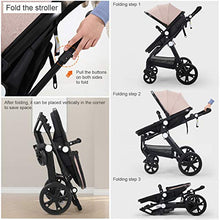 Load image into Gallery viewer, Baby Stroller Newborn Carriage Infant Reversible Bassinet to Luxury Toddler Vista Seat for Boy Girl Compact Single All Terrain Babies Pram Strollers Add Stroller Cover, Cup Holder, Net