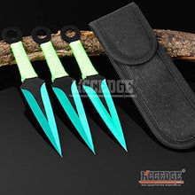 Load image into Gallery viewer, Tactical Knife Survival Knife Hunting Knife 6.75" Ninja Kunai Throwing Knives Set Fixed Blade Knife Razor Sharp Edge Camping Accessories Survival Kit Tactical Gear 73888 (Green)