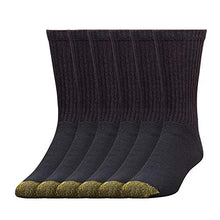 Load image into Gallery viewer, Gold Toe Men's 656s Cotton Crew Athletic Socks, Multipairs, Black (6-Pairs), Large
