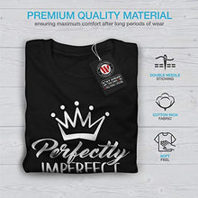 Load image into Gallery viewer, wellcoda Perfectly Imperfect Womens Long Sleeve T-Shirt, Crown Graphic Design Black 2XL