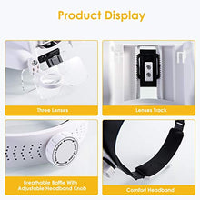 Load image into Gallery viewer, Mufuny Headband Magnifying Glasses Visor Headset with Light LED Magnifier Loupe Hands-Free for Close Work/Sewing/Crafts/Reading/Repair/Jewelry(1X to 14X)