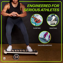 Load image into Gallery viewer, URBNFit Wooden Balance Board Trainer - Wobble Board for Skateboard, Hockey, Snowboard & Surf Training - Balancing Board w/ Workout Guide to Exercise and Build Core Stability