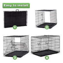 Load image into Gallery viewer, BestPet 48 inch Large Dog Crate Dog Cage Dog Kennel Metal Wire Double-Door Folding Pet Animal Pet Cage with Plastic Tray and Handle