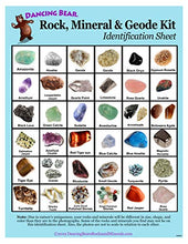 Load image into Gallery viewer, Dancing Bear Rock & Mineral Collection Activity Kit (200+Pcs) with Geodes, Shark Teeth Fossils, Arrowheads, Crystals, Gemstones for Kids, Rock Book, Treasure Hunt ID Sheet, STEM Science Education