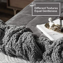Load image into Gallery viewer, Wemore Sherpa Fleece Weighted Blanket for Adult, 15 lbs Dual Sided Cozy Fluffy Heavy Blanket, Ultra Fuzzy Throw Blanket with Soft Plush Flannel Top, 48 x 72 inches, Grey on Both Sides