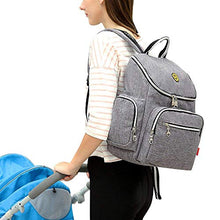 Load image into Gallery viewer, Qimiaobaby Multi-Function Baby Diaper Bag Backpack with Changing Pad and Portable Insulated Pocket (Grey)