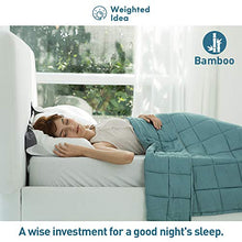 Load image into Gallery viewer, Weighted Idea Weighted Blanket 15 Pounds (Queen Size,60''x80'', Sea Grass Blue) Cooling Bamboo Viscose with Glass Beads