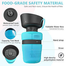 Load image into Gallery viewer, Pet Water Bottle for Dogs, dog water bottle foldable, Dog Travel Water bottle, Dog Water Dispenser, Lightweight & Convenient for Travel BPA Free 18 OZ. (Blue)