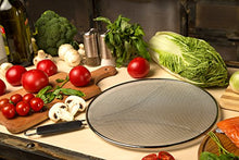 Load image into Gallery viewer, Grease Splatter Screen for Frying Pan 13" - Stops 99% of Hot Oil Splash - Protects Skin from Burns - Splatter Guard for Cooking - Iron Skillet Lid Keeps Kitchen Clean - Stainless Steel