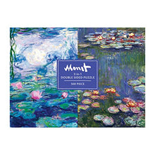 Load image into Gallery viewer, Galison Monet 500 Piece Double Sided Jigsaw Puzzle for Adults and Families, Classic Art Puzzle with Art from Monet on Both Sides, Multicolor (735358133)