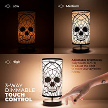 Load image into Gallery viewer, GAVIA Black Skull Lamp - 3-Way Dimmable Touch Control - Gothic Lamp - Gothic Decor - Goth Room Decor - Skeleton Lamp - Gothic Home Decor - Goth Lamp - Gothic Bedroom Decor - Goth Decor - Skull Light