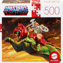 Load image into Gallery viewer, Masters of The Universe Mattel Jigsaw Puzzle with 500 Interlocking Pieces & Mini-Poster Featuring He-Man & Battle Cat, Gift for Collectors & Kids Ages 8 Years Old & Up, Orange