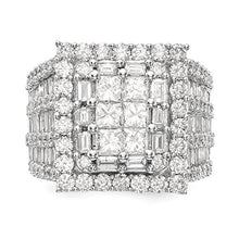 Load image into Gallery viewer, 14K White Gold Complete Diamond Cluster Engagement Ring for Women (4.361CT,H-SI2)