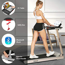 Load image into Gallery viewer, FUNMILY Folding Treadmill, 2.25HP Portable Treadmill with Table Holder & Bluetooth Speaker, Multifunctional Running Machine for Office Home Gym, Zero Installation (Silver)