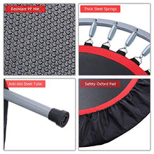 Load image into Gallery viewer, BCAN 40" Foldable Mini Trampoline, Fitness Rebounder with Adjustable Foam Handle, Exercise Trampoline for Kids Adults Indoor/Garden Workout Max Load 330lbs