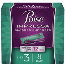 Load image into Gallery viewer, Poise Impressa Incontinence Bladder Supports for Bladder Control, Size 3, 8 Count (Packaging May Vary)
