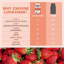Load image into Gallery viewer, 3 Packs Vitamin D3 5000 iu Gummies Supplement 125mcg Immune Support Joint Pain Muscle Function Teeth Healthy by VIT D Chewable K2 Calcium Zinc Vegan Kids Adults 240 Counts Candies