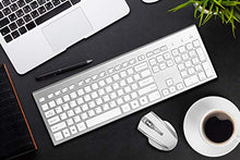 Load image into Gallery viewer, Wireless Keyboard and Mouse Combo,2.4G Wireless Combo,Full Size Slim Thin Wireless Keyboard with Palm Rest and Comfortable Mouse (White&Silver)