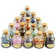 Load image into Gallery viewer, SUNYIK 9 Mini Gemstone Bottles Chip Crystal Healing Tumbled Gem Reiki Wicca Stones Set