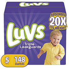 Load image into Gallery viewer, Diapers Size 5, 148 Count - Luvs Triple Leakguards Disposable Baby Diapers, ONE MONTH SUPPLY