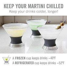 Load image into Gallery viewer, HOST Freeze Insulated Martini Cooling Cups Freezer Gel Chiller Double Wall Stemless Cocktail Glass, Set of 2, 9 oz, Grey