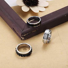 Load image into Gallery viewer, CASSIECA 3 PCS Stainless Steel Fidget Spinner Rings for Women Mens Cool Rotatable Calming Worry Meditation Ring Set Relieving Anxiety Stress