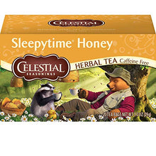 Load image into Gallery viewer, Celestial Seasonings Herbal Tea, Sleepytime Honey, Caffeine Free Sleep Tea, 20 Tea Bags (Pack of 6)