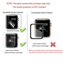 Load image into Gallery viewer, Secbolt Bling Bands Compatible with Apple Watch Band Series 7 41mm with Case, Women Dressy Metal Bracelet with Rhinestone Bumper for iWatch 7, Rose Gold