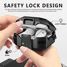 Load image into Gallery viewer, (with Security Lock) Armor Case Cover for Samsung Galaxy Buds Pro Case/ Galaxy Buds Live Case / Galaxy Buds 2 Case Cover Hard PC Shockproof Case Cover with Keychain/Straps/Cleaning Brush. (Black)