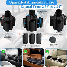 Load image into Gallery viewer, Car Cup Holder Expander Tray, 4-in-1 Detachable Upgraded Car Food Tray Table with Dual Cup Holder, Phone Holder, 360°Rotation Adjustable Base, Road Trip Essentials Car Accessories for Men and Women