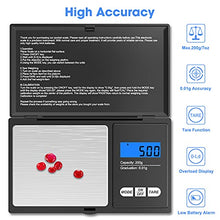 Load image into Gallery viewer, SUIDREAMS Digital Pocket Scale, 200g Digital Food Kitchen Scale Weight Grams and Ounces for Jewelry, Coins, Powder, Herbs, Spices, 0.01g Precise Graduation, LCD Backlit Display, Black