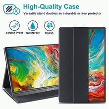 Load image into Gallery viewer, Portable Monitor - KYY 15.6inch 1080P FHD USB-C Laptop Monitor HDMI Computer Display HDR IPS Gaming Monitor w/Premium Smart Cover & Speakers, External Monitor for Laptop PC Mac Phone PS4 Xbox Switch