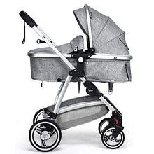 Load image into Gallery viewer, INFANS Newborn Baby Stroller Carriage, 2 in 1 High Landscape Convertible Reversible Bassinet Pram, Foldable Aluminum Alloy Pushchair with Adjustable Canopy, 3D Shock Absorption PU Wheels (Light Grey)