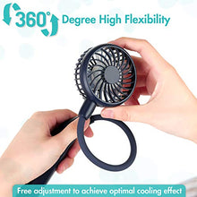 Load image into Gallery viewer, Neck Fan 2600mah Battery Operated Neckband Fan 6-Speed Hand-Free Wearable Personal USB Fan for Hot Flashes Home Office Travel Outdoor Sports (Navy Blue)