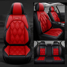 Load image into Gallery viewer, ZX DSY002 Leather Car Seat Covers, Faux Leatherette Automotive Vehicle Cushion Cover for Cars SUV Pick-up Truck Universal Fit Set for Auto Interior Accessories (Black-red)