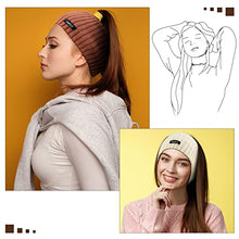 Load image into Gallery viewer, 4 Pieces Knit Headbands Winter Ear Warmers Crochet Knit Headbands Elastic Turban Head Wraps Chic Hair Scrunchies Headbands for Women Girls
