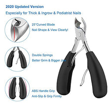 Load image into Gallery viewer, Thick Toenail Clippers, Mens Nail Clippers for Large Big Thick Nail and Toenail Senior Nail Clippers with Easy Grip Rubber Handle for Podiatrist/Ingrown/Seniors/Professional