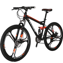 Load image into Gallery viewer, Full Suspension Mountain Bike 21 Speed Bicycle 27.5 inches Mens MTB Disc Brakes Orange (3 Spoke mag Wheels)