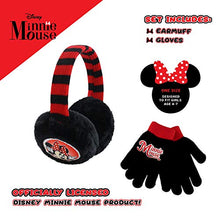 Load image into Gallery viewer, Disney Toddler Winter Earmuffs and Kids Gloves, Minnie Mouse Ear Warmers, Black, Little Girls, Ages 4-7
